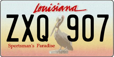 LA license plate ZXQ907