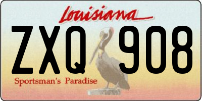 LA license plate ZXQ908