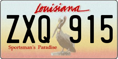 LA license plate ZXQ915