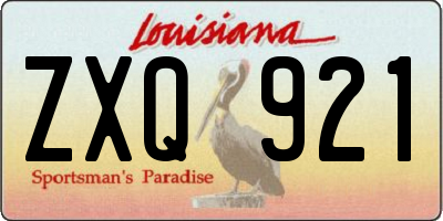 LA license plate ZXQ921