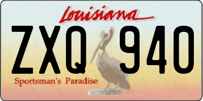 LA license plate ZXQ940