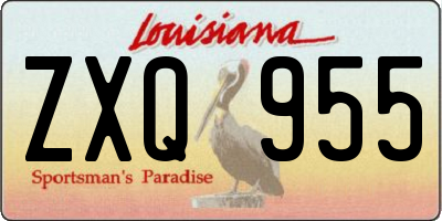 LA license plate ZXQ955