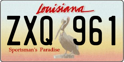 LA license plate ZXQ961