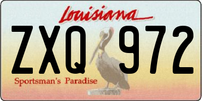 LA license plate ZXQ972