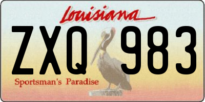 LA license plate ZXQ983