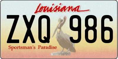 LA license plate ZXQ986