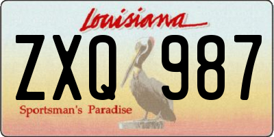 LA license plate ZXQ987