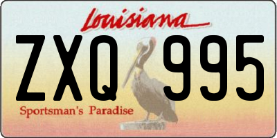 LA license plate ZXQ995