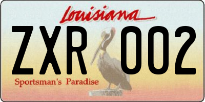 LA license plate ZXR002
