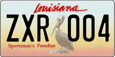 LA license plate ZXR004