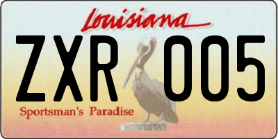 LA license plate ZXR005