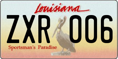 LA license plate ZXR006