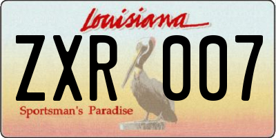 LA license plate ZXR007