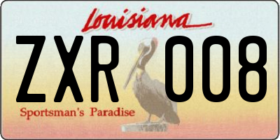 LA license plate ZXR008