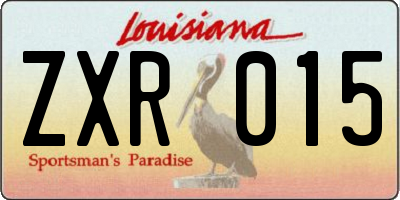 LA license plate ZXR015
