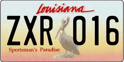 LA license plate ZXR016