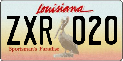 LA license plate ZXR020