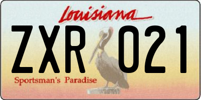 LA license plate ZXR021