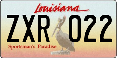 LA license plate ZXR022
