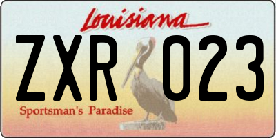 LA license plate ZXR023