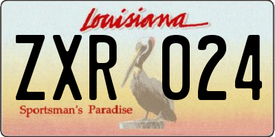 LA license plate ZXR024