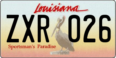 LA license plate ZXR026