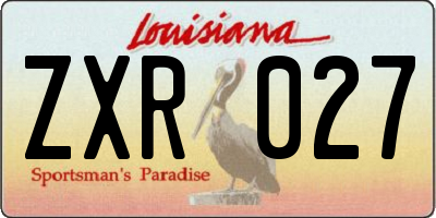 LA license plate ZXR027