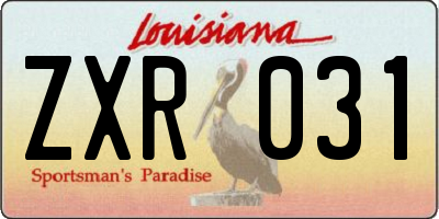 LA license plate ZXR031