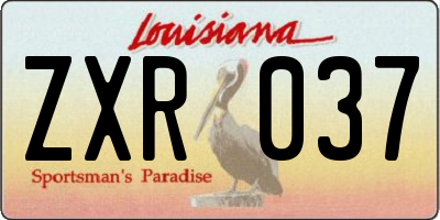 LA license plate ZXR037