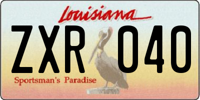 LA license plate ZXR040