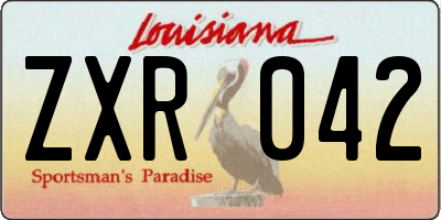LA license plate ZXR042