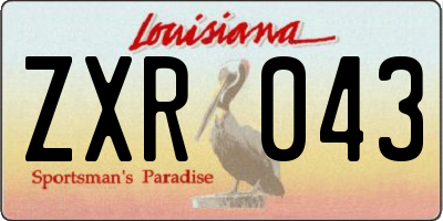 LA license plate ZXR043