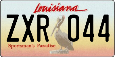 LA license plate ZXR044