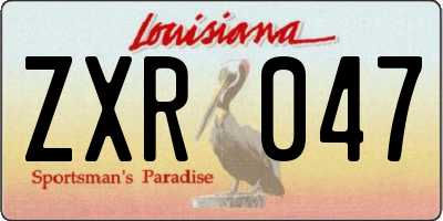 LA license plate ZXR047