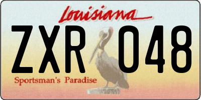 LA license plate ZXR048