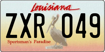 LA license plate ZXR049