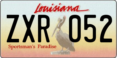 LA license plate ZXR052