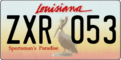 LA license plate ZXR053