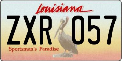 LA license plate ZXR057