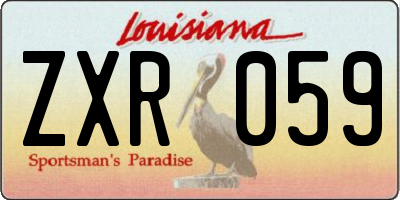 LA license plate ZXR059