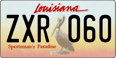 LA license plate ZXR060