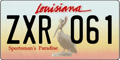 LA license plate ZXR061