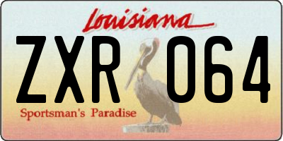 LA license plate ZXR064