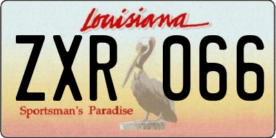 LA license plate ZXR066