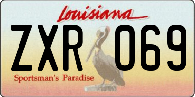 LA license plate ZXR069