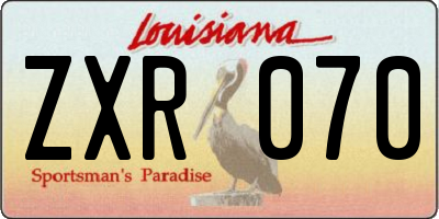 LA license plate ZXR070