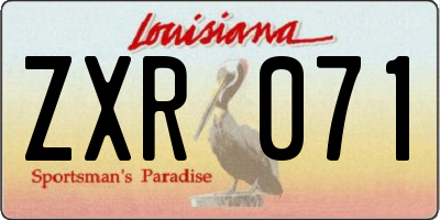 LA license plate ZXR071