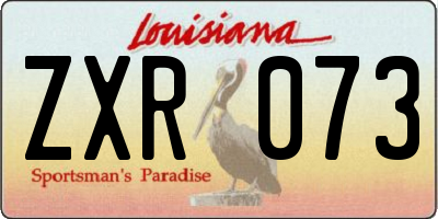 LA license plate ZXR073