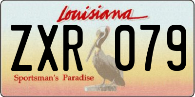 LA license plate ZXR079