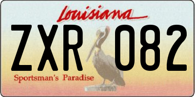 LA license plate ZXR082